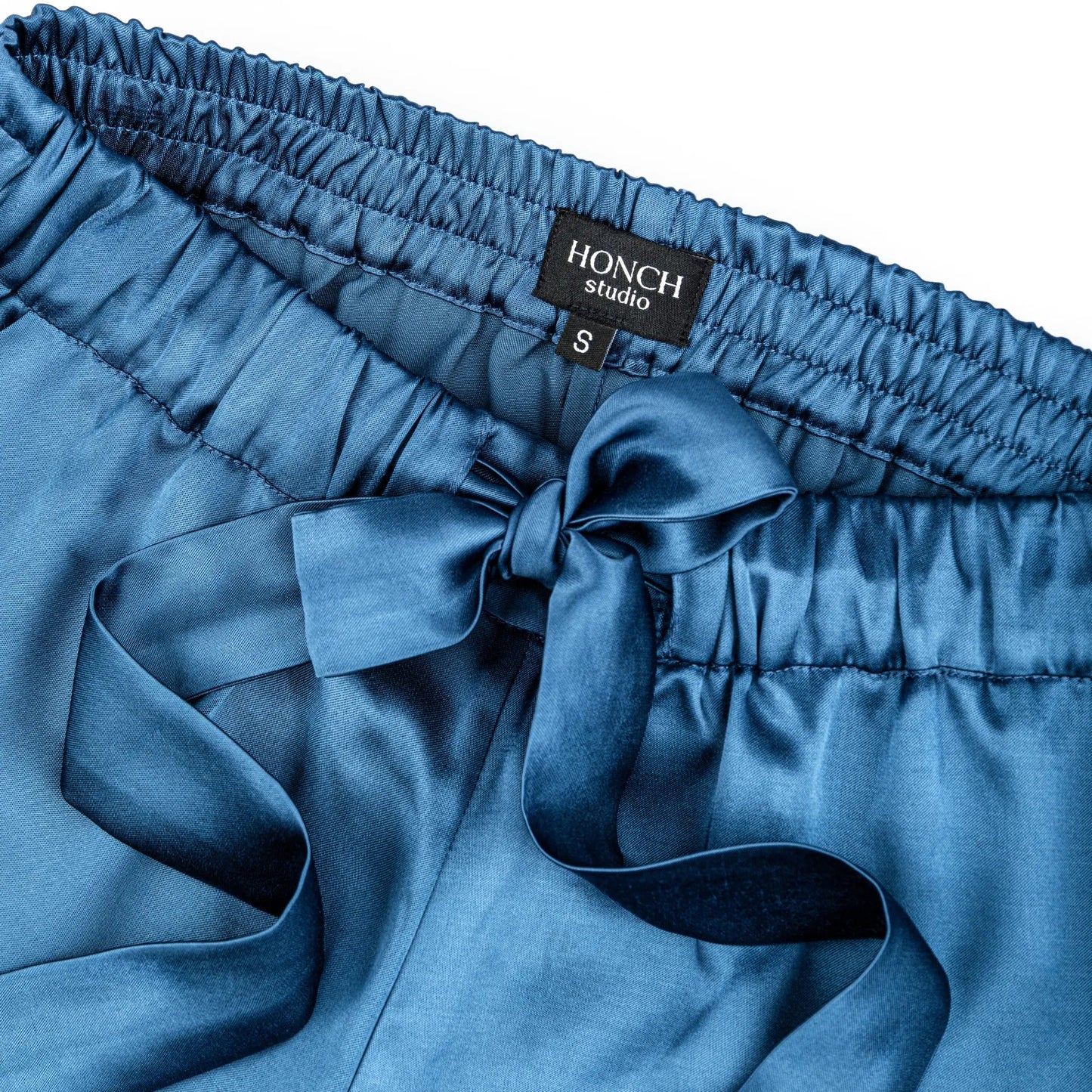 Blue satin pajama pants
