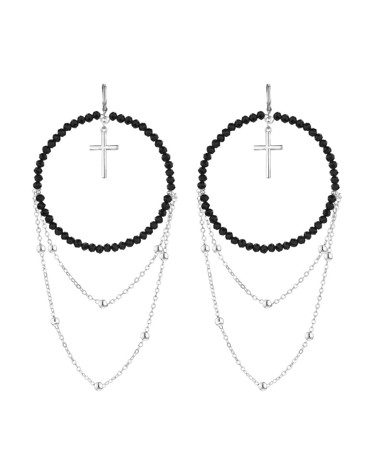 DISCO CROSS earrings dark
