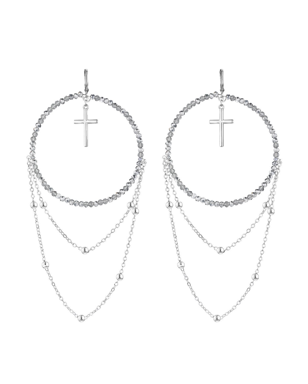 DISCO CROSS earrings silver