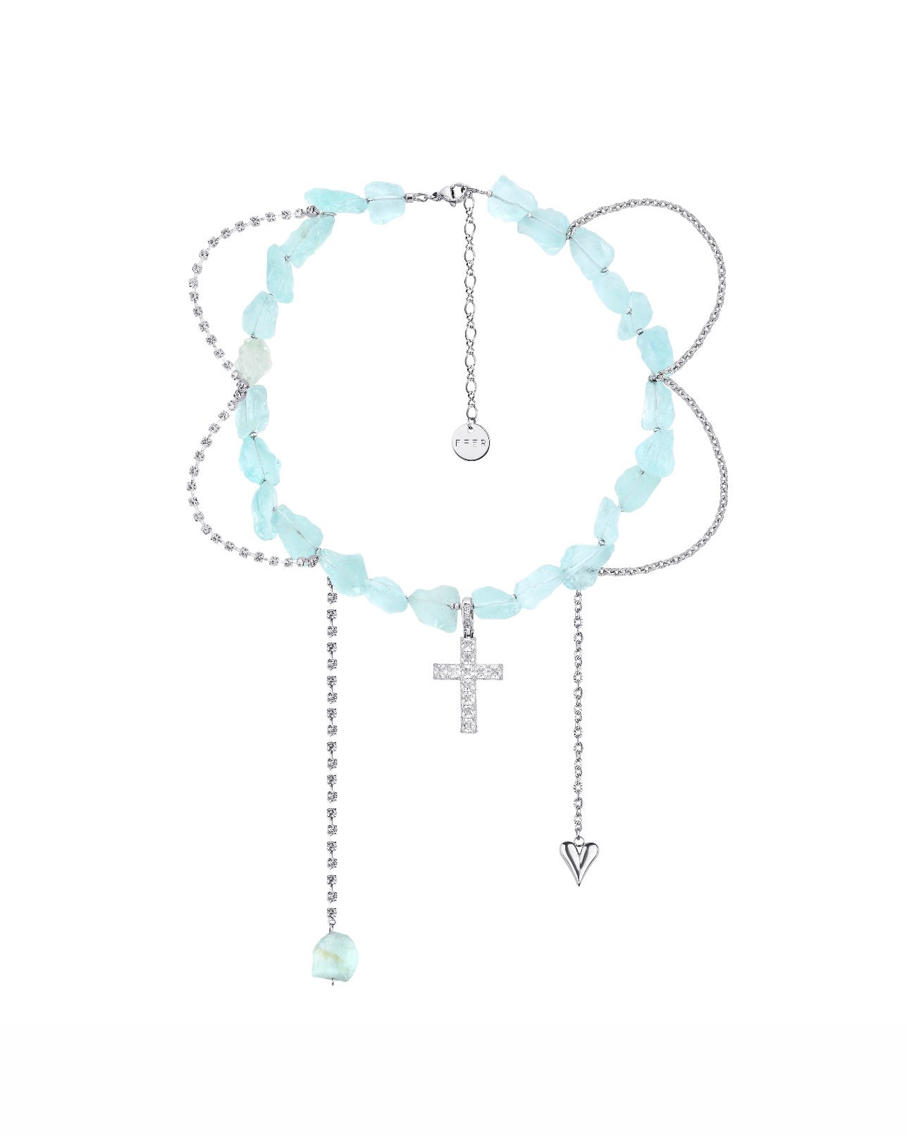 AQUAMARINE stone necklace