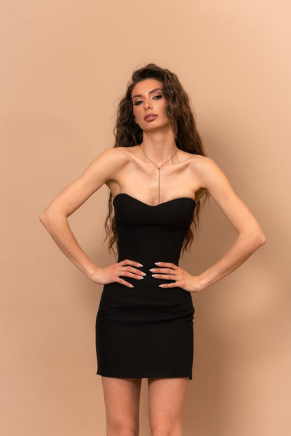 Корсет ANGELICA із гладкої щільної тканини — Чорний