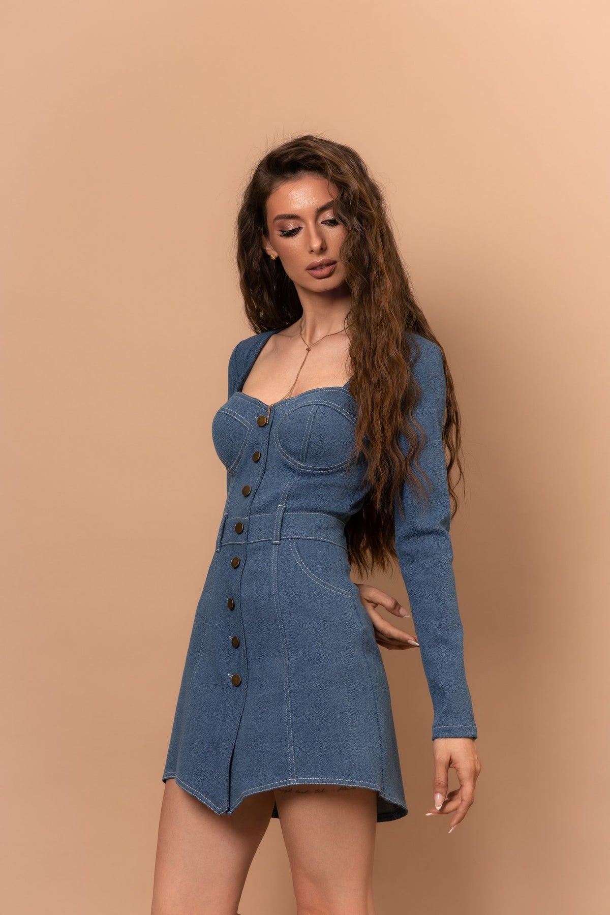 Корсетна сукня BEVERLY DRESS з деніму міні — Bustier Brand