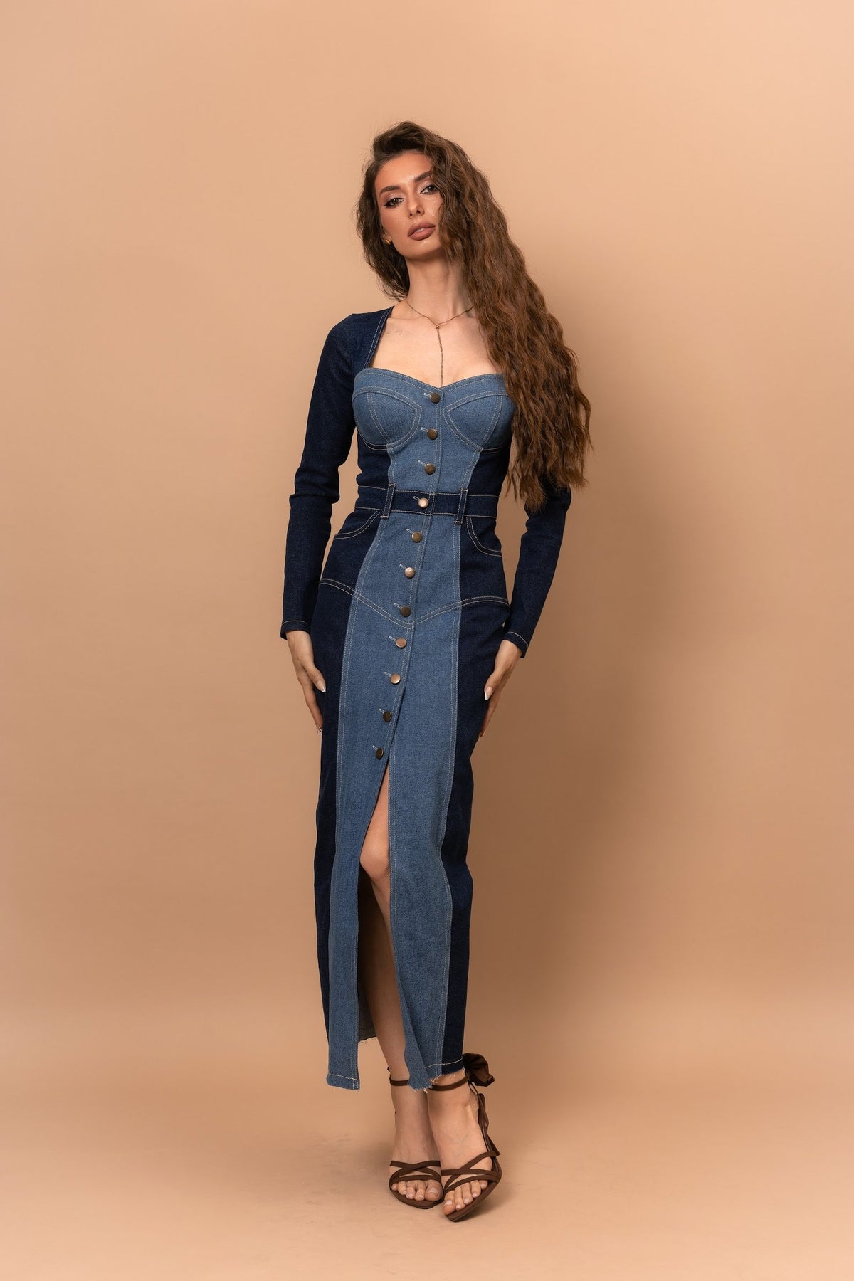 Корсетна сукня SAMANTA QUEEN з деніму максі — Bustier Brand