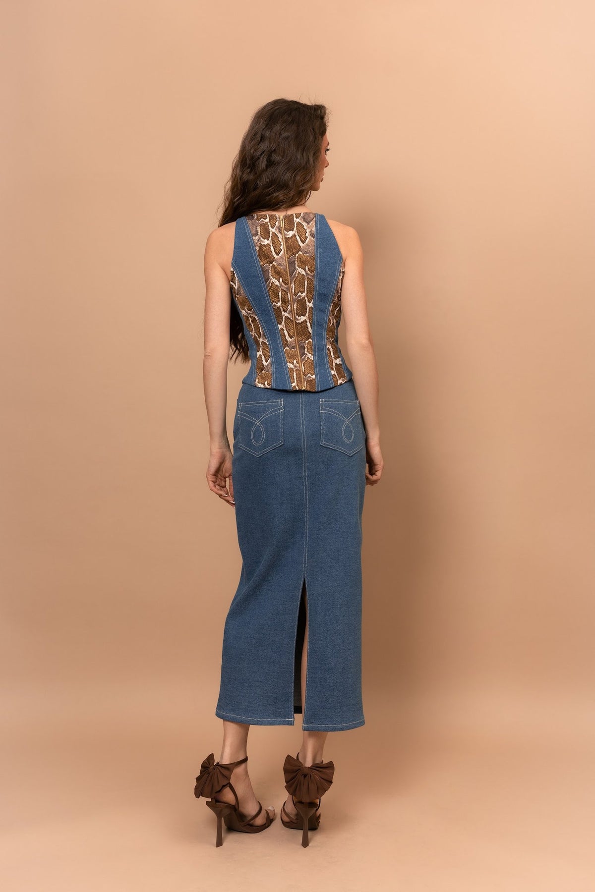 Спідниця Classic із деніму максі — Bustier Brand