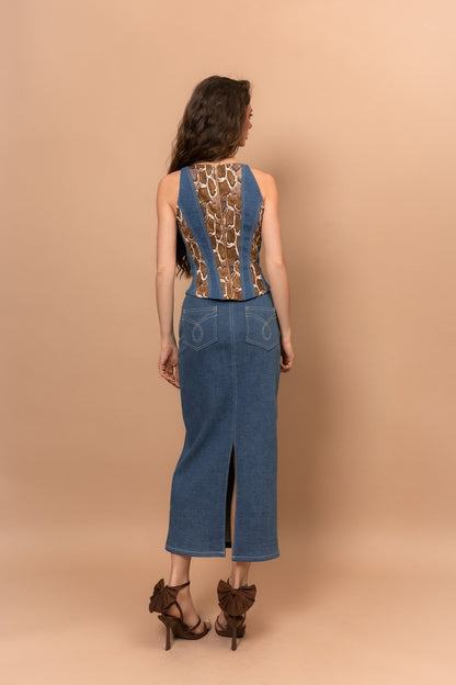 Спідниця Classic із деніму максі — Bustier Brand