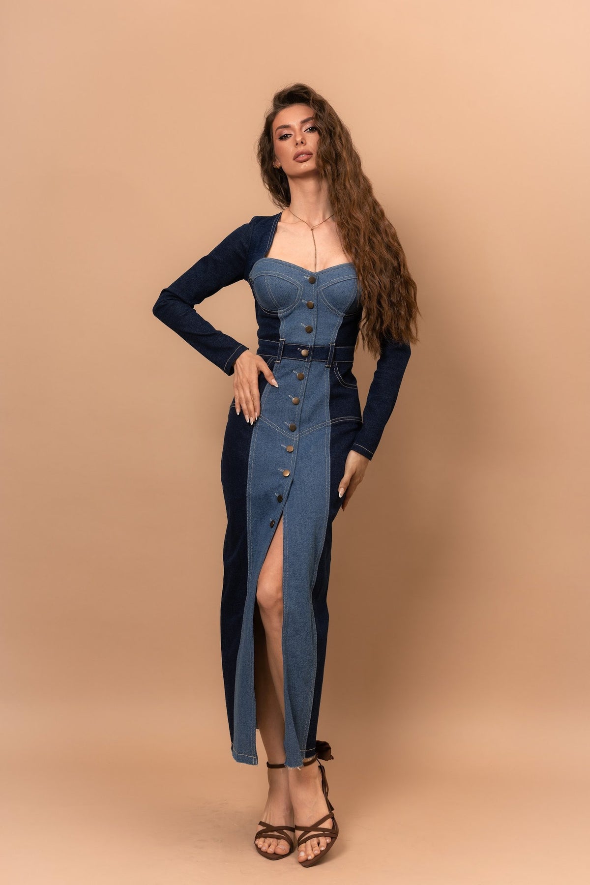 Корсетна сукня SAMANTA QUEEN з деніму максі — Bustier Brand