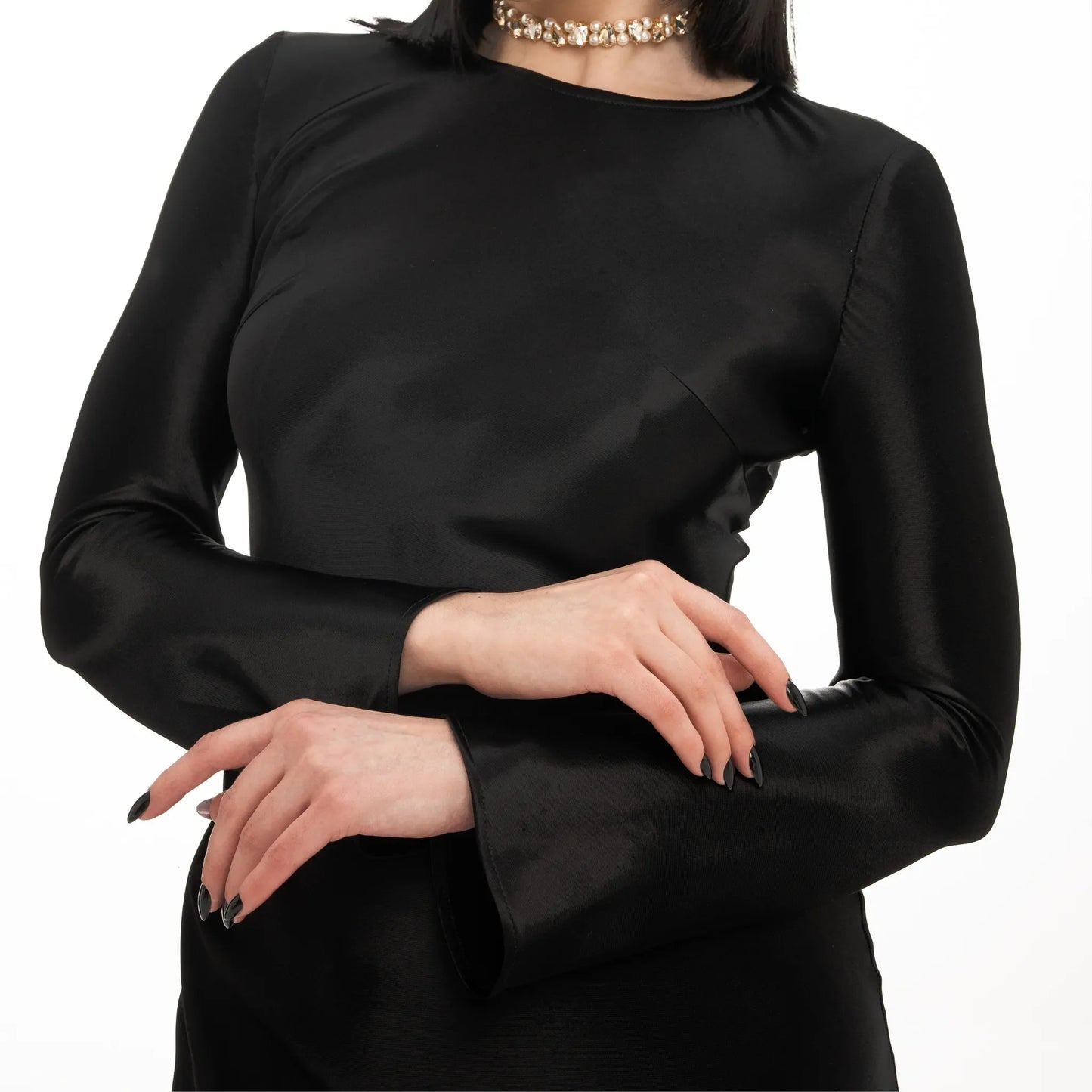 Satin dress black