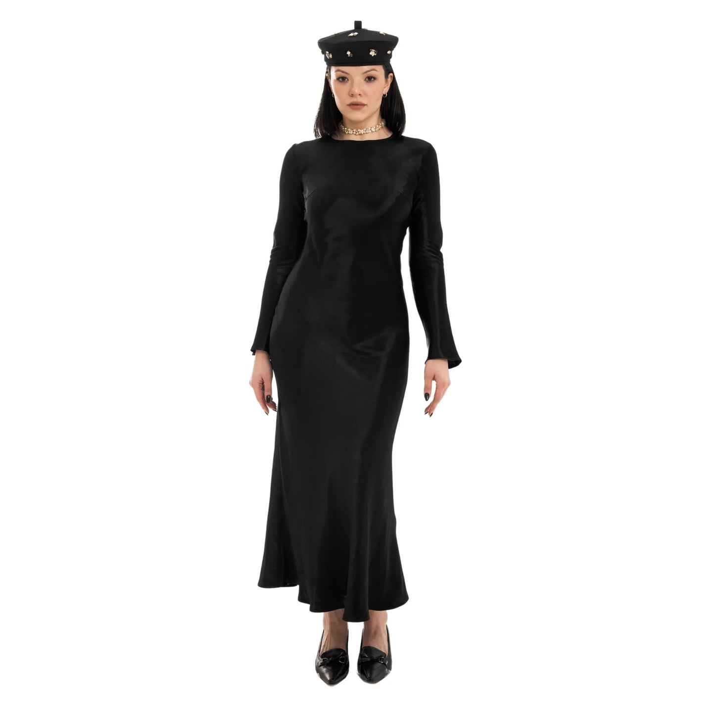 Satin dress black