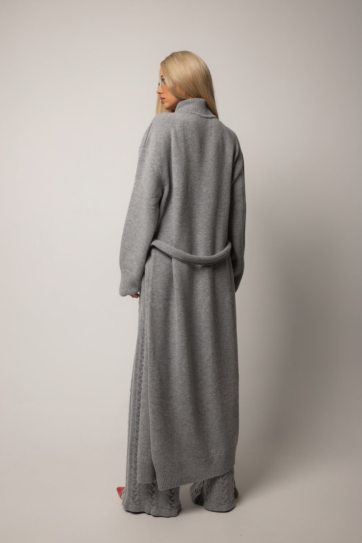 Довгий в’язаний кардиган COZY — Сірий