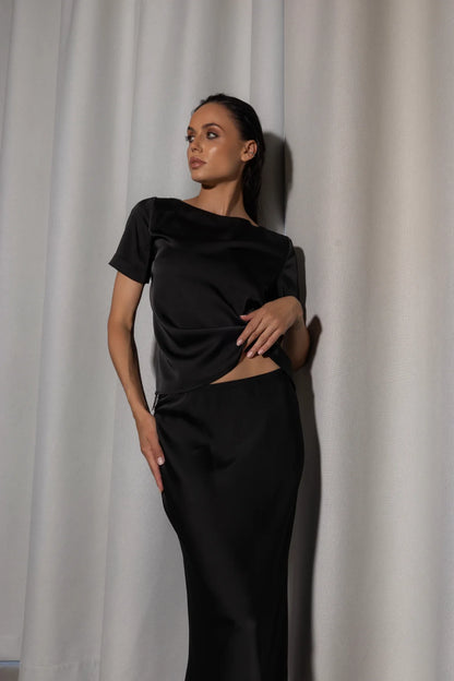 Футболка SILK EXCLUSIVE з еко-шовку та мережива — Bustier Brand