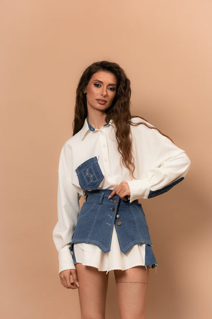 Сорочка ANGEL з денімовими акцентами — Bustier Brand