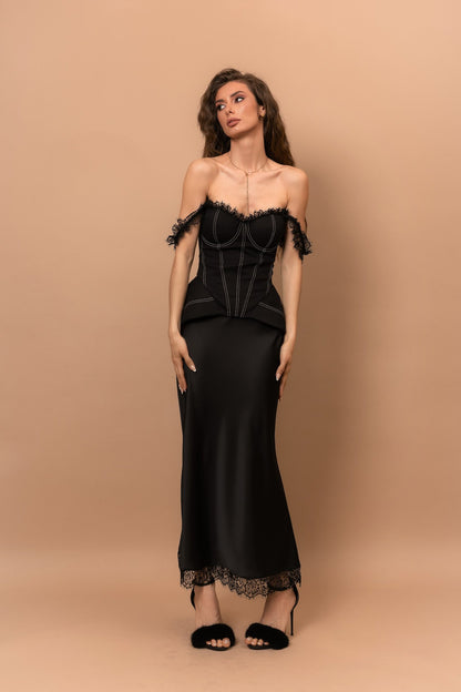 Корсет MOON LACE із деніму та мережива — Bustier Brand