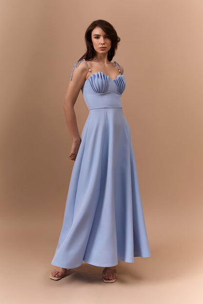 Корсетна сукня PEARL максі — Блакитний