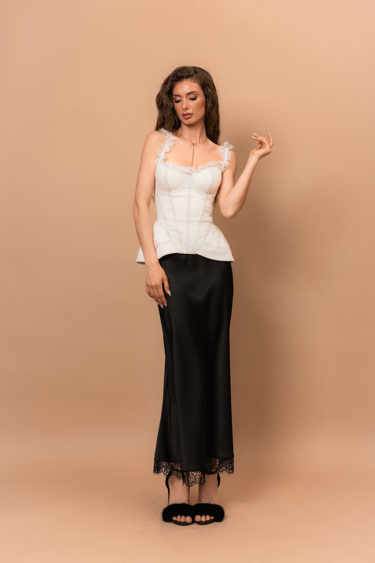 Корсет MOON LACE із деніму та мережива — Bustier Brand