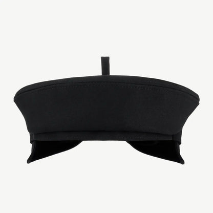 Suit fabric beret with a bow