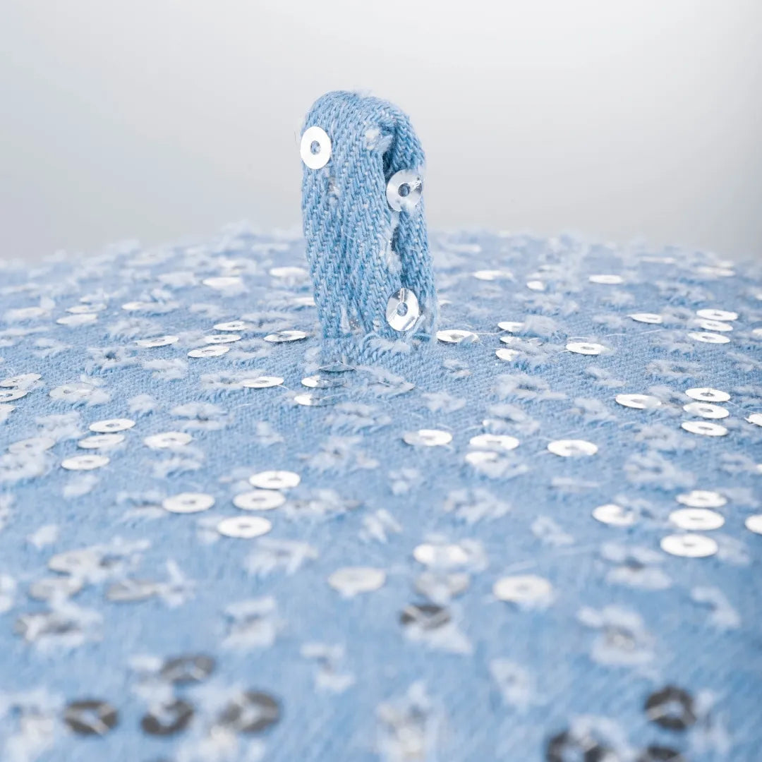Denim beret with sequins