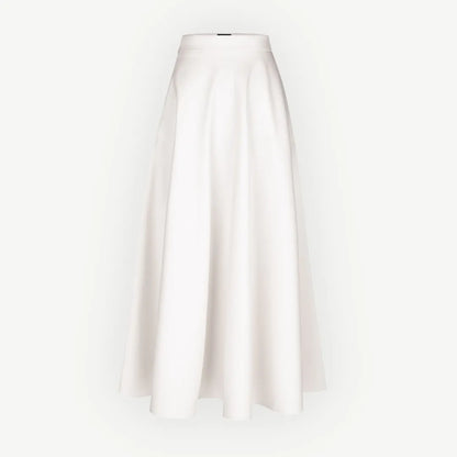 Midi half-circle skirt in ivory