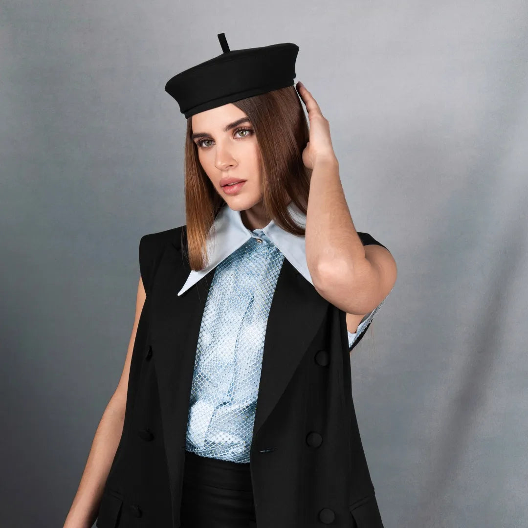 Black suit beret