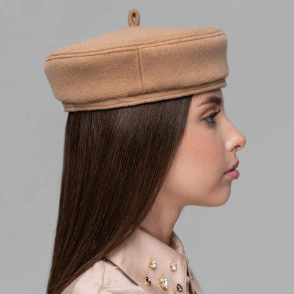 Classic beige cashmere beret
