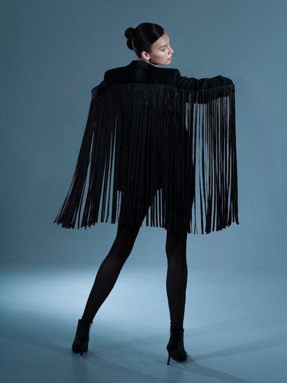 UPCYCLED JACKET WITH FRINGE
