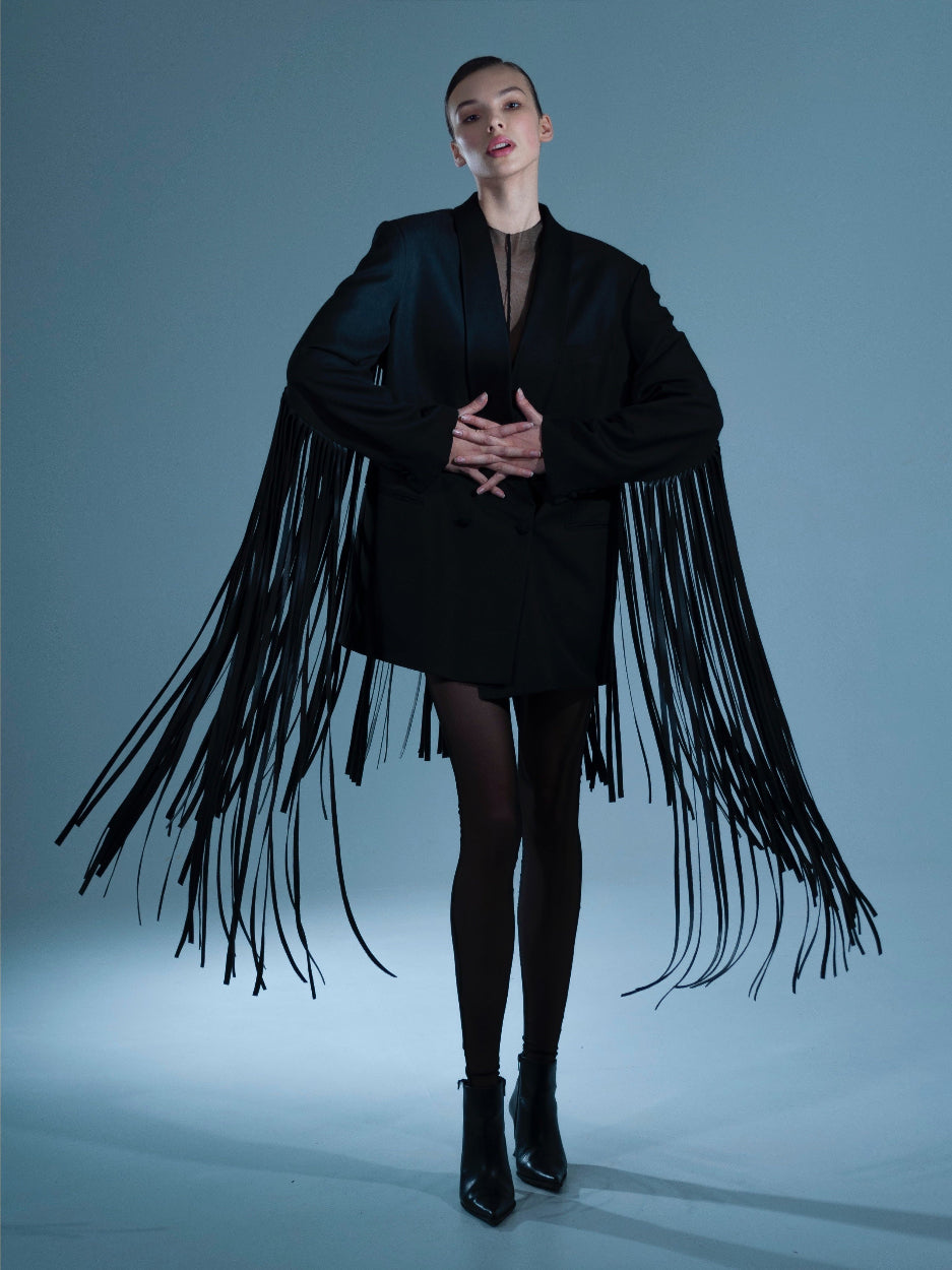 UPCYCLED JACKET WITH FRINGE