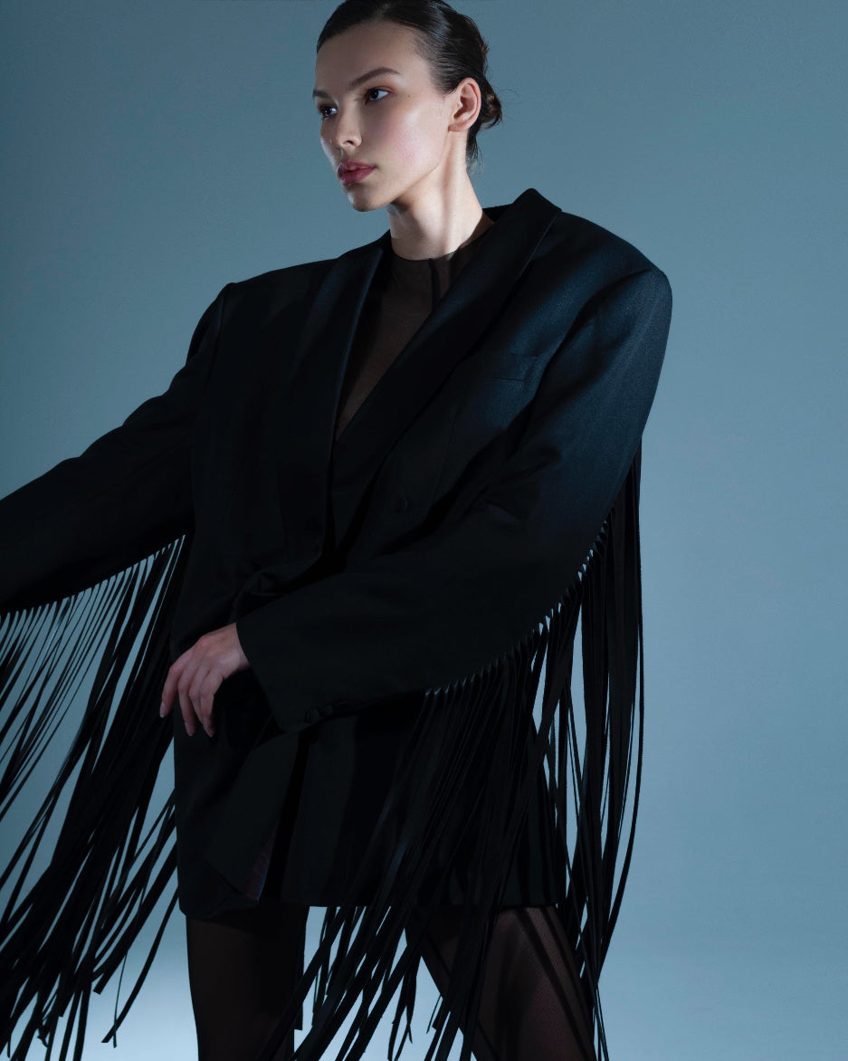 UPCYCLED JACKET WITH FRINGE
