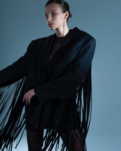 UPCYCLED JACKET WITH FRINGE