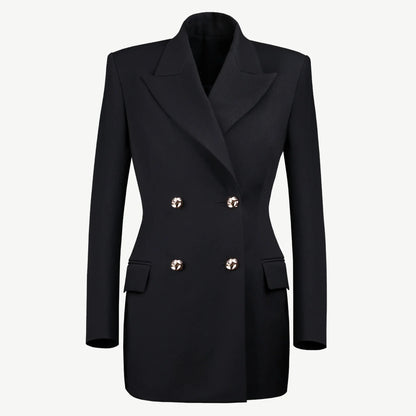 Double-breasted black jacket