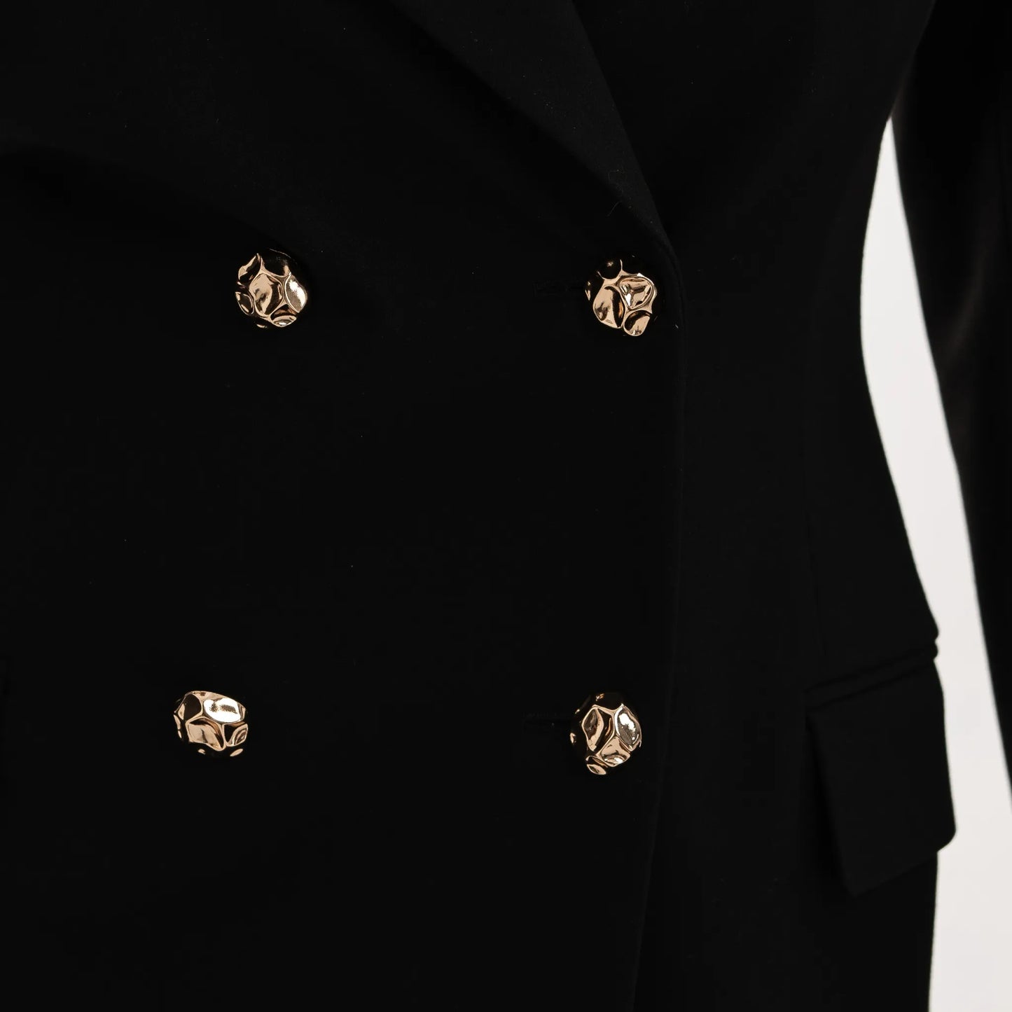 Double-breasted black jacket