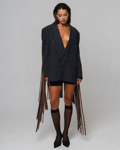 UPCYCLED FRINGED JACKET