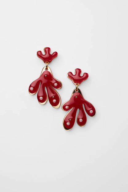 Сережки «Корали» кольорові