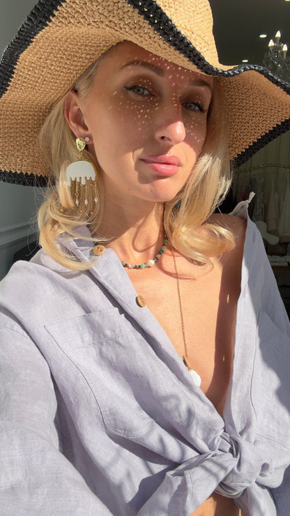 Jellyfish Accent Earrings in Acrylic (white)