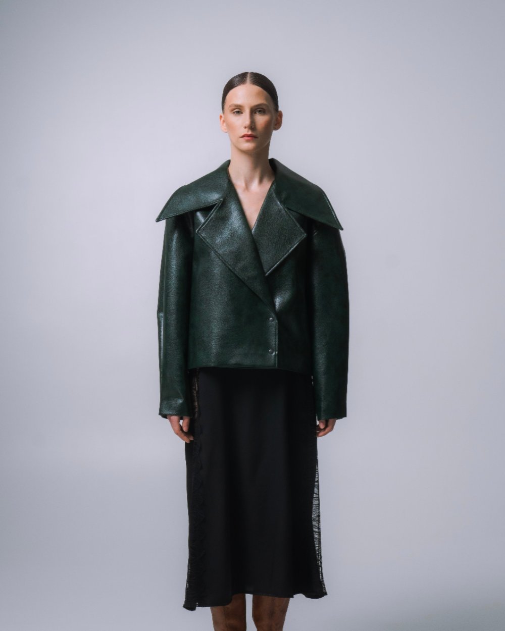 EMERALD FAUX LEATHER JACKET