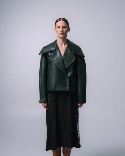 EMERALD FAUX LEATHER JACKET