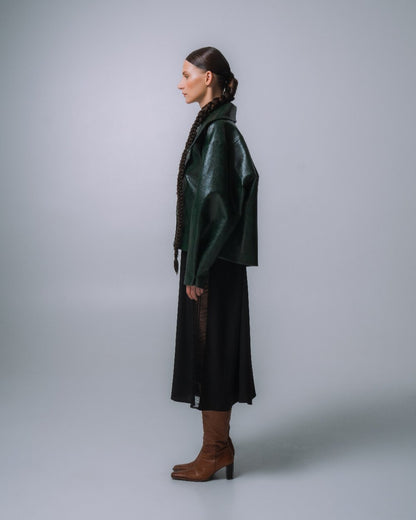 EMERALD FAUX LEATHER JACKET