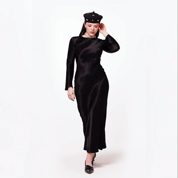Satin dress black