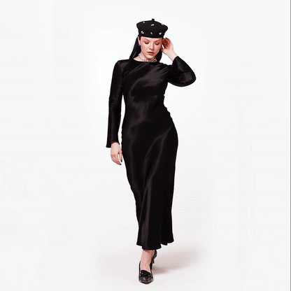Satin dress black