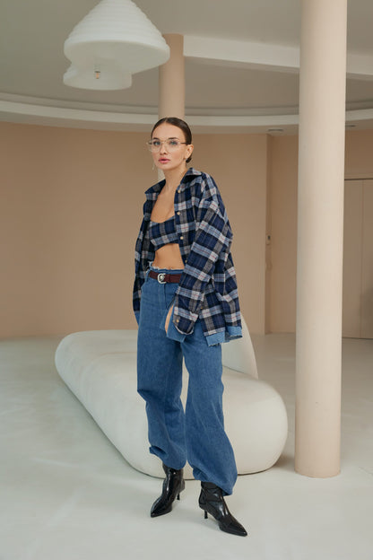 Checkered Dark Blue shirt