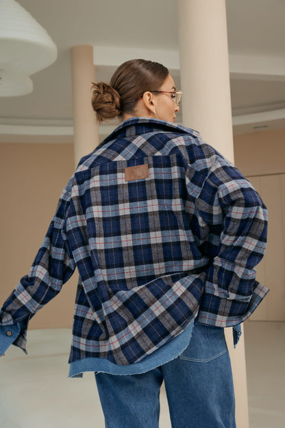 Checkered Dark Blue shirt