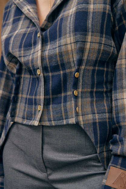 New Era of Me Plaid Shirt Blue/Beige
