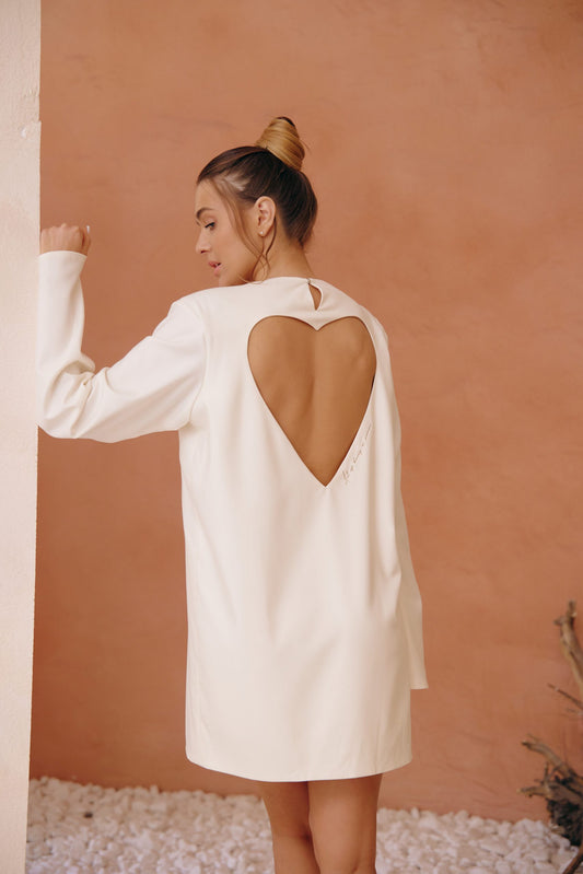 "Heart" dress with "Art of being a woman" embroidery