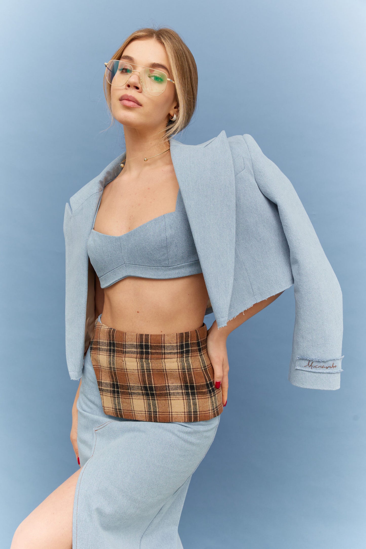 Cropped denim jacket