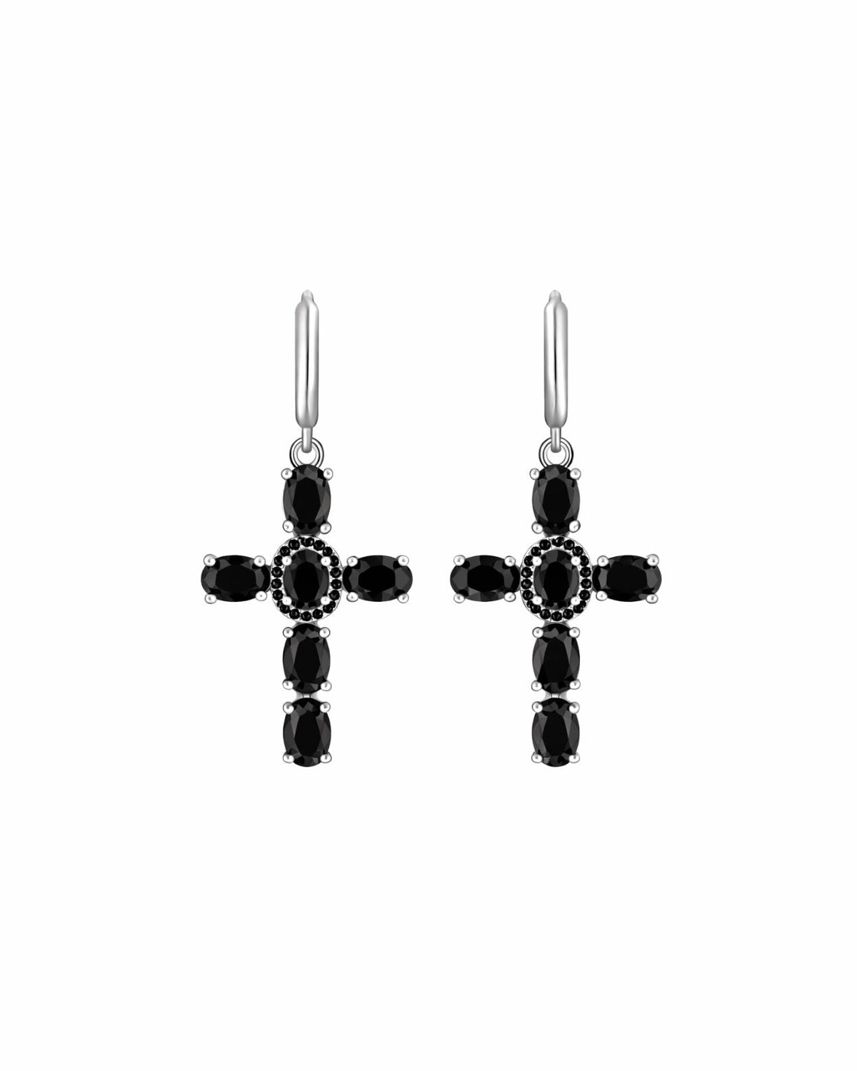 CROSS earrings dark — Срібло