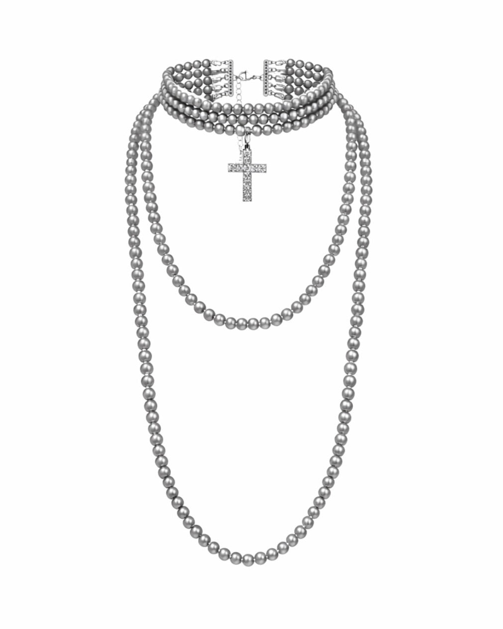 BAROQUE necklace massive — Сірий