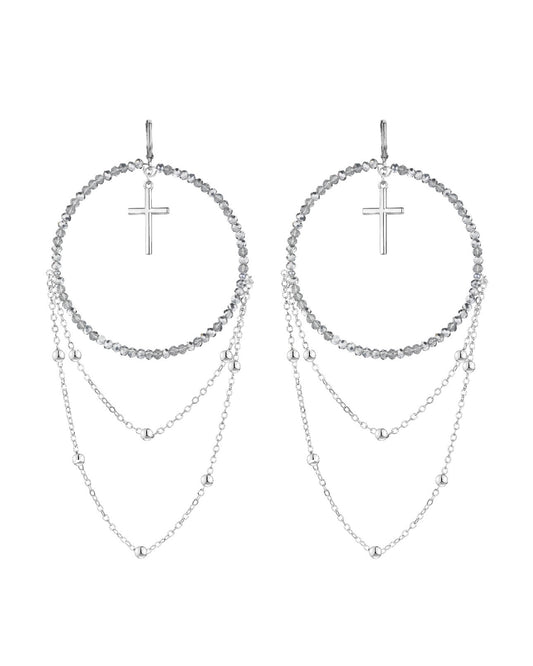 DISCO CROSS earrings silver