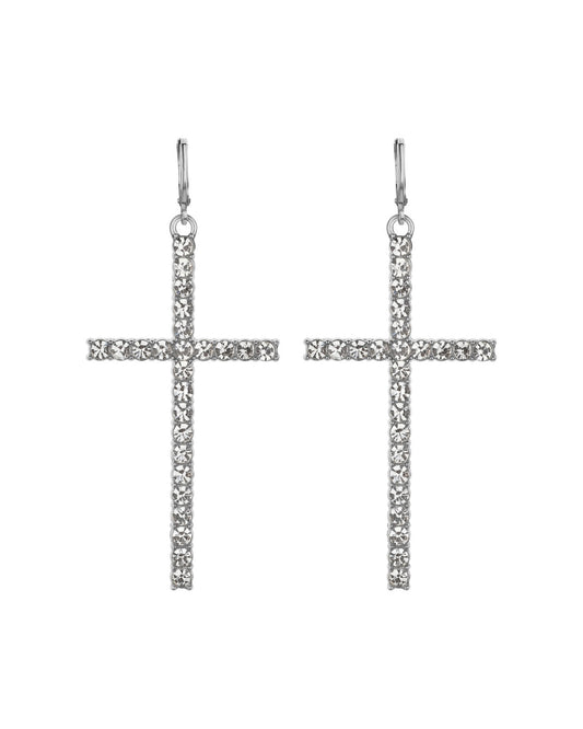 DIAMOND CROSS earrings