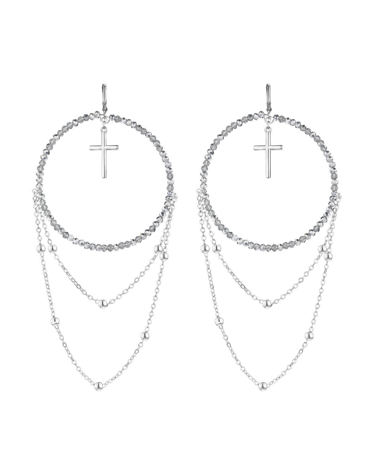 DISCO CROSS earrings — Срібло