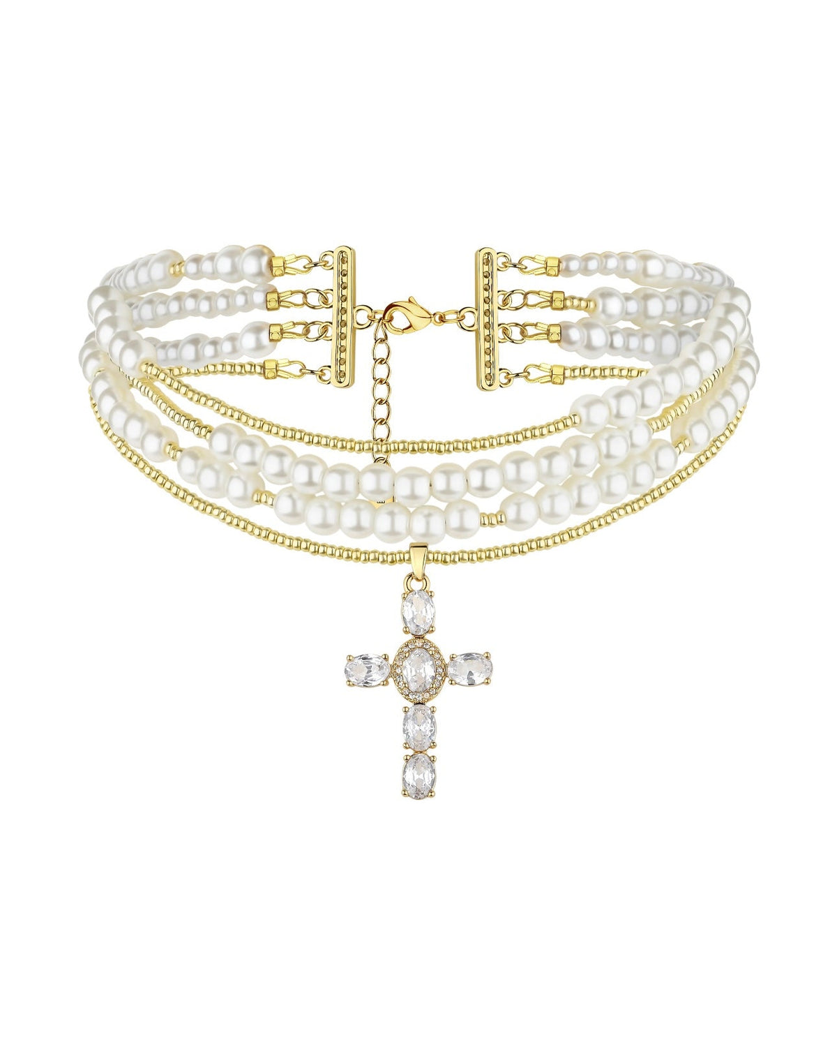 DIAMOND CROSS necklace — Білий