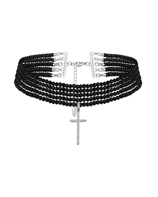 DISCO CROSS dark necklace