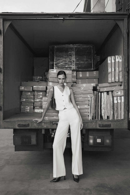 Wool trousers - off-white